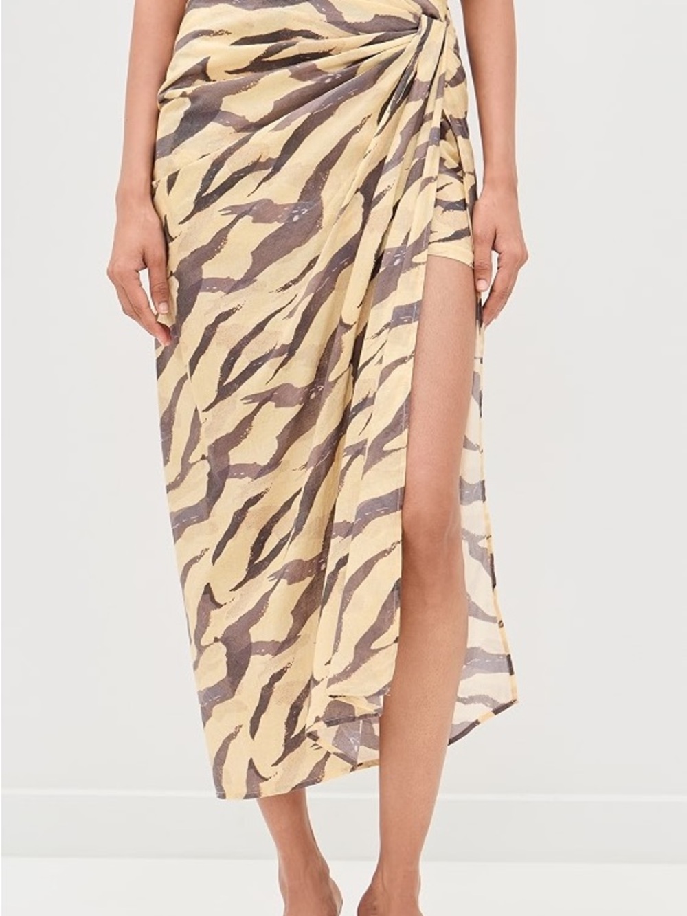 IRO Dacca Tiger Print High-Slit Wrap Skirt